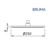 MEDIDAS ROCIADOR DUCHA FIJA BRUMA